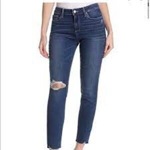 Paige Verdugo Ankle Jeans Queenie Destructed Mid Rise Torn Knee Women 28